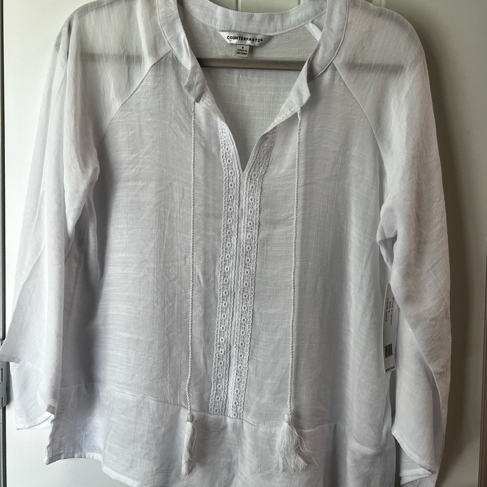Womens white linen tunic NWT